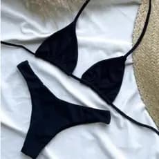 Biquíni Asa Delta luxo Moda Praia Sem Bojo Calcinha Fio Dental