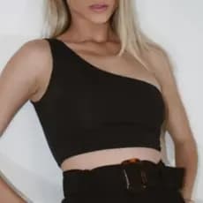 Yoga Sxy Sutiã de desporto Um ombro Colheita Cropped top feminino