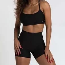 Conjunto de academia suplex fitness Crossfit short + top cintura alta moda feminina