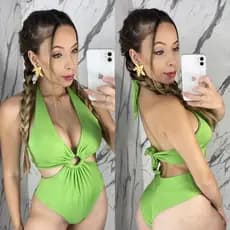 Maiô Body Engana Mamãe Biquini Cavado Liso Praia Feminino