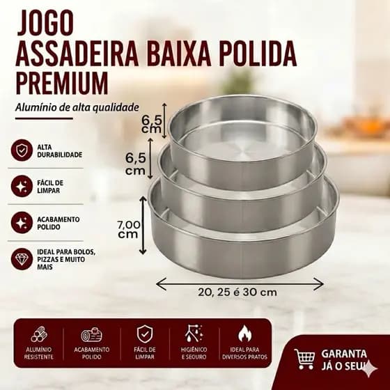 KIT DE FORMA  PARA BOLOS TAM 20,25 e 30cm