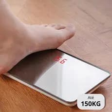 Balança Portátil com Espelho Portátil de 5kg a 150kg 22cmx12cm para Viagem Banheiro