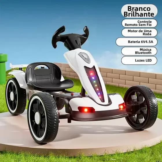 Kart elétrico infantil dobrável de quatro rodas sem instalação com controle remoto de 6 a 12 anos--2283