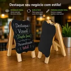 Mini Cavalete Blackboard Anotacoes Recados Lembretes Lousa Quadro Bistro Trabalho Comercio Lojas