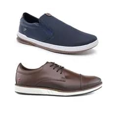 Kit 2 Sapatênis Social Oxford Masculino & Sapatênis Slip-On Urban Confort