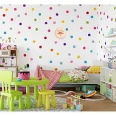 ADESIVO DECORATIVO DE PAREDE BOLINHAS COLORIDAS 250un 3cm