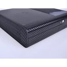 SKIN ADESIVO XBOX 360 SUPER SLIM + 2 SKIN PARA CONTROLE FIBRA DE CARBONO PRETO