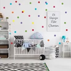 ADESIVO DECORATIVO PARA PAREDE BOLINHAS IRREGULARES  COLORIDAS