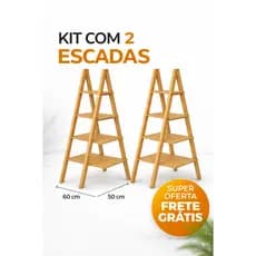 Kit 2 Escadas 4 Andares MDF Arquibancada Decoração Festa Eventos Suporte Doces Display