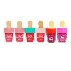 6 Gloss Labial Sorvetinho Longa Duração Com Blilho Vivai