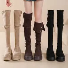 Botas de tubo longo com aparência mais fina e elegante, estoque pronto, mulheres 2026, primavera outono, novo estilo, sa