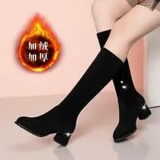 Botas femininas de tamanho quebrado, estoque pronto, 2026, novo estilo, outono inverno, lã, cano médio, mulheres, não jo