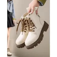 Botas Martin femininas 2026 verão fino estilo britânico botas de motocicleta de sola grossa aumentadas botas curtas de t