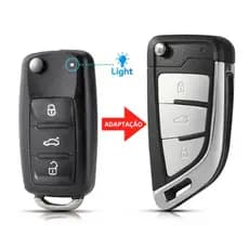 Canivete Chave Adaptação Vw G6 Modelo Premium Cromada 3 Botões