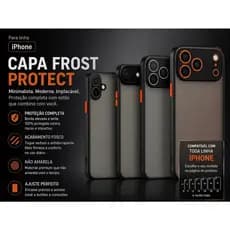 Capa Capinha FOSCA TRANSLÚCIDA FECHADA Preta p/ iPhone 7 8 plus XR 11 12 13 14 15 16 PRO MAX/17/17 pro max/17e