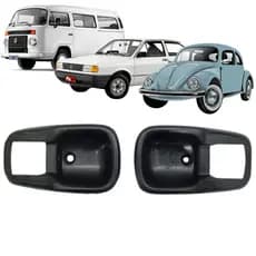 Jogo de  Moldura Acabamento Puxador das  Portas Plástico Preto Fusca Gol Brasília Kombi