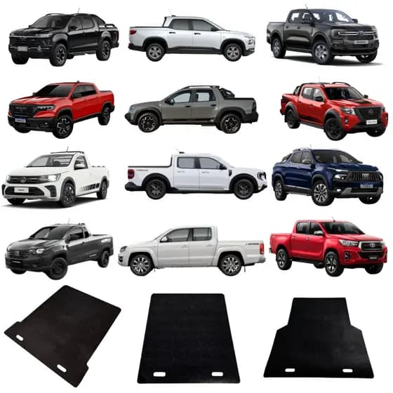 Tapete Protetor de Caçamba Puxe Empurre Impermeável Flexível Caminhonete Ford Ranger Rampage S10 Strada Saveiro Oroch