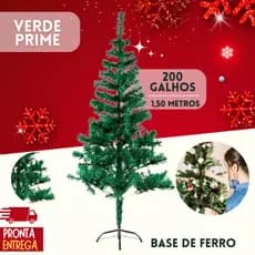 Arvore de Natal verde prime 150cm 200galhos b/p Natal