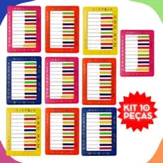 kit 10 unidades Abaco Plastico Contador Escolar Com 100 Bolinhas Matematica coloridos Art Brink