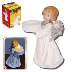 Enfeite natalino Anjo Porta Vela Castiçal Anjo De Natal 15cm Anjo natalino