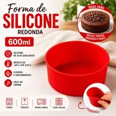 Forma De Silicone 14cm 600ml Mini Bolo Pudim Torta Redonda Forno Air Fryer Micro-ondas Lava-louças