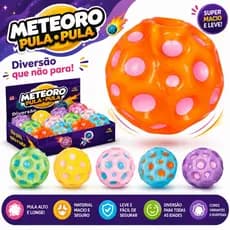 Bola Sensorial de Borracha Lunar Furos Antiestresse Bolinha que Pula Alto Atividades Brinquedo