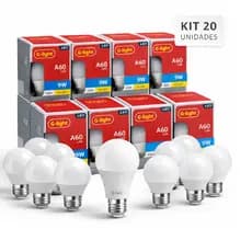 Kit 20 Lâmpada Led 9w Branco Frio 6500k Bulbo Glight
