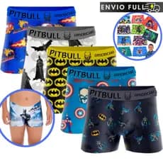 kit 8 Cuecas Infantil Antialérgico Microfibra Premium Menino Sublimada Personagem 2 a 9 anos Cuecas para Crianças