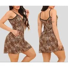 Kit com 2 Camisolas com Detalhes na Lateral em Poliéster Premium Estampado Pijama Feminino Adulto Conforto ao Dormir.
