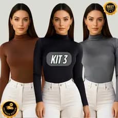 Blusas Femininas Gola Alta Cacharrel Segunda Pele Térmica