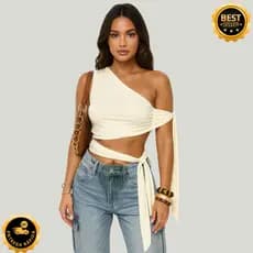 Blusa Cropped com Amarração – Suplex Premium Slim Festa Moda Gringa