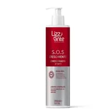 Condicionador 2 em 1 SOS Crescimento 300ml Fortalecimento Capilar Combate a Queda de Cabelo Hidratação Maciez Brilho Creme de Pentear Desembaraça os Fios Lizz ante Professional