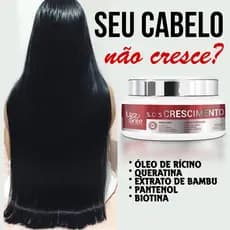Máscara SOS Crescimento 300g Lizz ante Crescimento Acelerado Preenche Falhas Combate Calvice Trata Alopécia Aumenta Volu