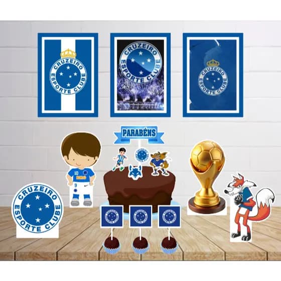 Kit Só um Bolinho - CRUZEIRO ESPORTE CLUBE- Kit Festa em casa  - Aniversário, Mêsversário