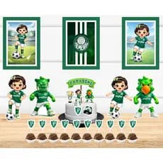 Kit Só um Bolinho - PALMEIRAS MENINA - Kit Festa em casa  - Aniversário, Mêsversário