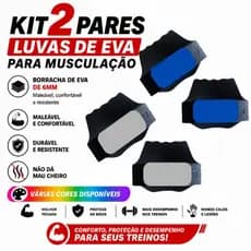 KIT 2 PARES  luvas de EVA para musculação/academia/protetor palmar. VÁRIAS CORES DISPONÍVEIS.