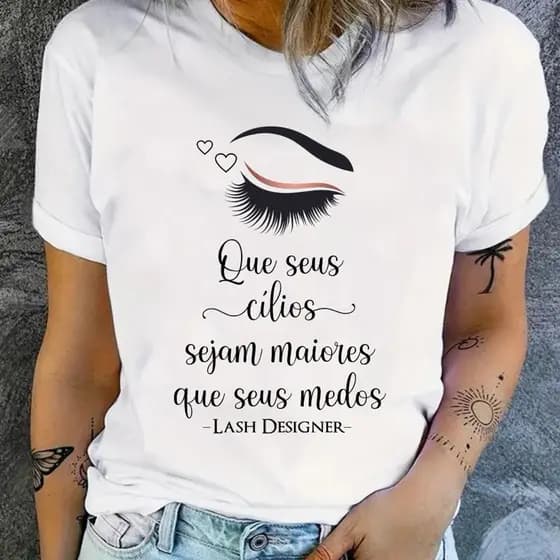 unissex Blusa T-Shirt Camiseta Feminina Lash Designer Vários Modelos