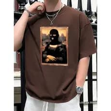 Camiseta Masculina Estampada Mona Camisa 100% Algodão Malha Premium top