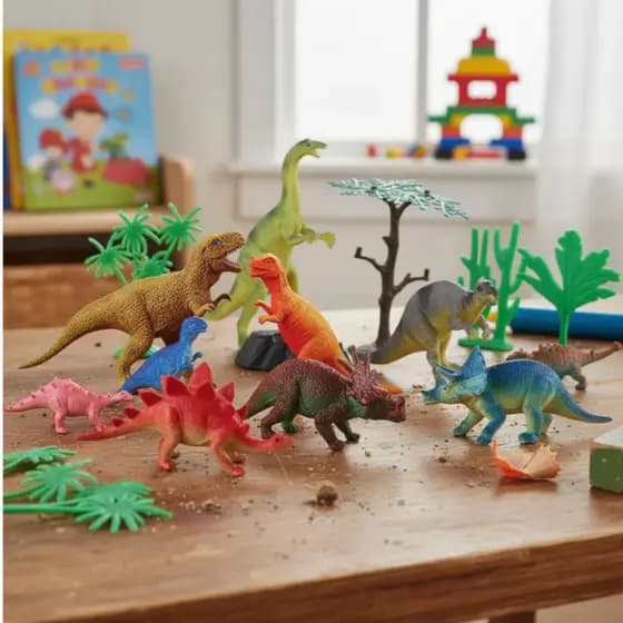 Kit 12 Pç Dinossauros Borracha P Crianças Brinquedo Lúdico Davi Variedades