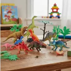 Kit 12 Pç Dinossauros Borracha P Crianças Brinquedo Lúdico Davi Variedades