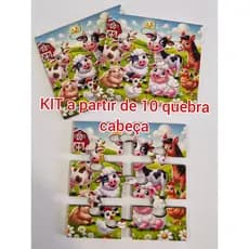 KIT 10 UND ATE 40 UND AQUEBRA CABEÇA FAZENDINHA, TAMANHO 10X10CM 6PEÇAS, PRENDA, FESTA, ANIVERSÁRIO, BRINDE, DIDÁTICO