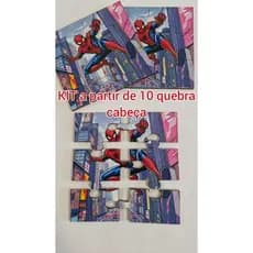 KIT 10 UND ATE 40 UND QUEBRA CABEÇA HERÓI,TAMANHO 10X10CM 6PEÇAS, PRENDA, FESTA, ANIVERSÁRIO, BRINDE, DIDÁTICO, INTUITIV