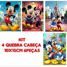 KIT 4 quebra cabeça MDF 6 PEÇAS tamanho 10x15CM brinquedo educativo puzzle pedagogico lembrancinha jogo