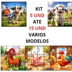 5 UND ATE  15 UND JOGO QUEBRA CABEÇA DIVERTIDO LEMBRANCINHA 15X14CM COMPLETO COM 12 PEÇAS MDF RACIOCINIO PUZZLE DIDATICO