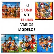 5 UND ATE  15 UND JOGO QUEBRA CABEÇA DIVERTIDO LEMBRANCINHA 15X14CM COMPLETO COM 12 PEÇAS MDF RACIOCINIO PUZZLE DIDATICO