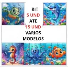 5 UND ATE  15 UND JOGO QUEBRA CABEÇA DIVERTIDO LEMBRANCINHA 15X14CM COMPLETO COM 12 PEÇAS MDF RACIOCINIO PUZZLE DIDATICO
