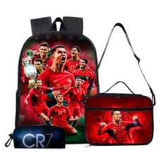 kit mochila cr7 +lancheira térmica e estojo escolar