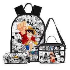 kit.ONE.PIECE mochila +lancheira térmica +estojo