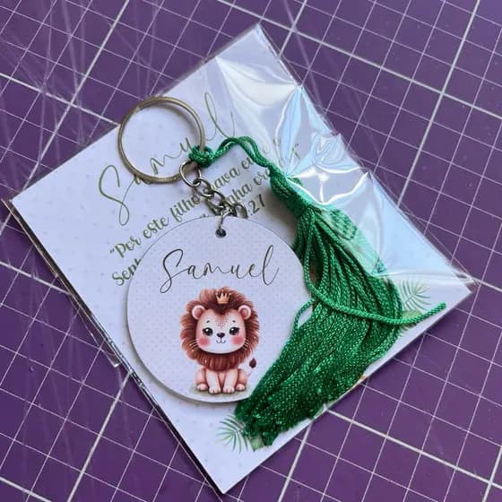 Chaveiro Personalizado Leãozinho/ Embalagem individual/ Safari/Lembrancinha Maternidade