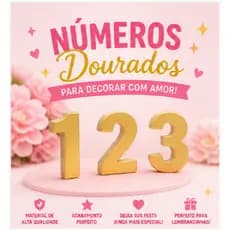 APLIQUES NÚMEROS DOURADOS 4CM/ ENVIO RÁPIDO/NÚMEROS LEMBRANCINHAS